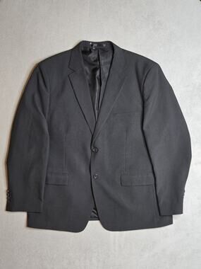 Braveman Men's Classic Black Two-Button Suit Jacket Blazer Size 48R